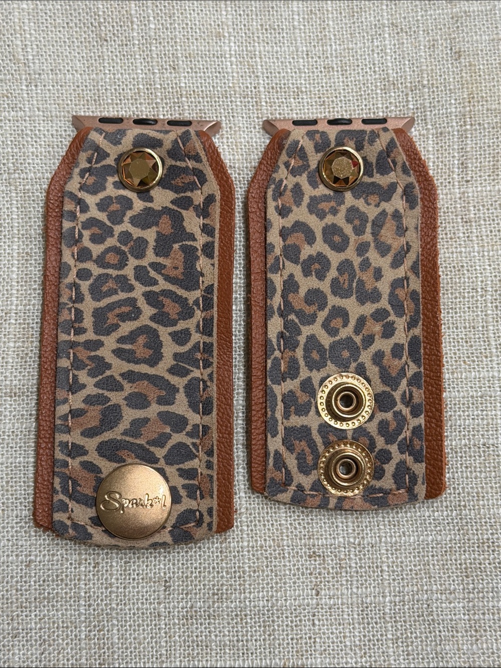 Spark’l Leopard Print Leather Apple Watch Band